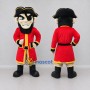 Custom Red Black and Gold Pirate Captain Mascot Costume Adult Full Body Suit for Theme Parties