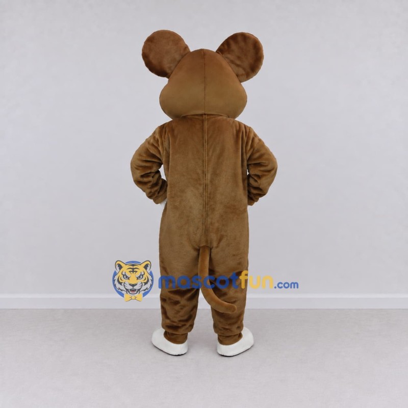 Custom Brown and White Mouse Mascot Costume Adult Full Body Suit for School Events Custom Brown and White Mouse Mascot Costume Adult Full Body Suit for School Events