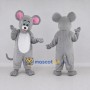Custom Gray and White Mouse Mascot Costume Adult Full Body Suit for School Events