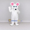 Custom White and Pink Mouse Mascot Costume Adult Full Body Suit for School Events Custom White and Pink Mouse Mascot Costume Adult Full Body Suit for School Events