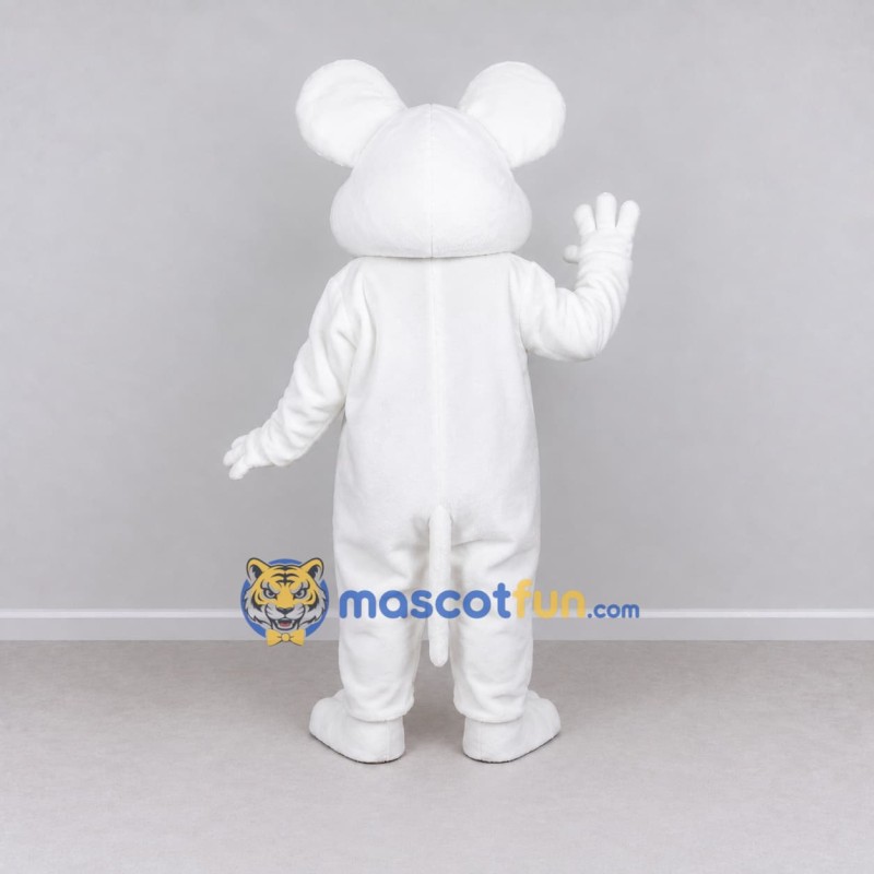 Custom White and Pink Mouse Mascot Costume Adult Full Body Suit for School Events Custom White and Pink Mouse Mascot Costume Adult Full Body Suit for School Events