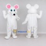 Custom White and Pink Mouse Mascot Costume Adult Full Body Suit for School Events