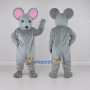 Custom Gray and Pink Mouse Mascot Costume Adult Full Body Suit for School Events