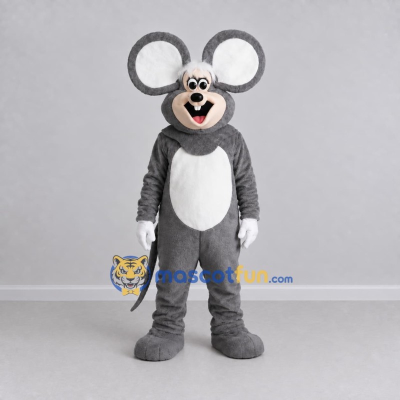 Custom Gray and White Mouse Mascot Costume Adult Full Body Suit for School Events Custom Gray and White Mouse Mascot Costume Adult Full Body Suit for School Events