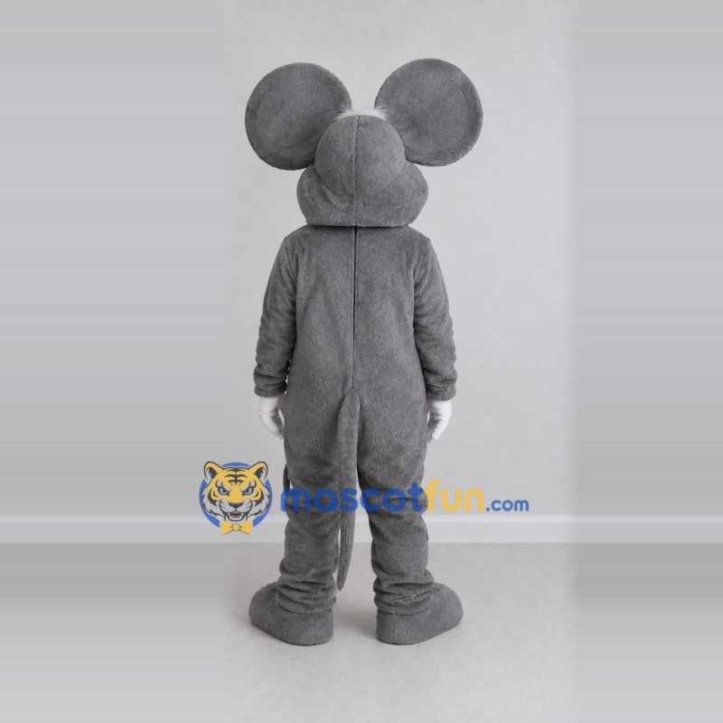 Custom Gray and White Mouse Mascot Costume Adult Full Body Suit for School Events Custom Gray and White Mouse Mascot Costume Adult Full Body Suit for School Events