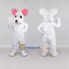 Custom White and Pink Mouse Mascot Costume Adult Full Body Suit for School Events Custom White and Pink Mouse Mascot Costume Adult Full Body Suit for School Events