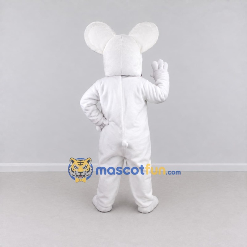 Custom White and Pink Mouse Mascot Costume Adult Full Body Suit for School Events Custom White and Pink Mouse Mascot Costume Adult Full Body Suit for School Events