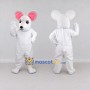 Custom White and Pink Mouse Mascot Costume Adult Full Body Suit for School Events