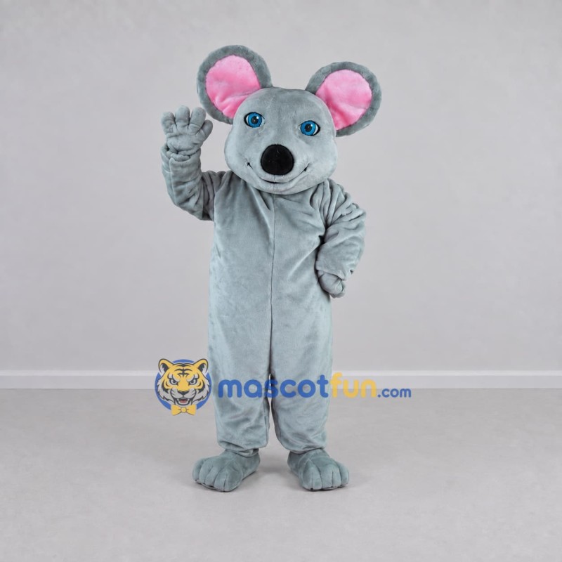 Custom Gray and Pink Mouse Mascot Costume Adult Full Body Suit for School Events Custom Gray and Pink Mouse Mascot Costume Adult Full Body Suit for School Events