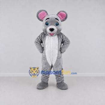 Custom Gray and White Mouse Mascot Costume Adult Full Body Suit for School Events Custom Gray and White Mouse Mascot Costume Adult Full Body Suit for School Events