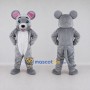 Custom Gray and White Mouse Mascot Costume Adult Full Body Suit for School Events