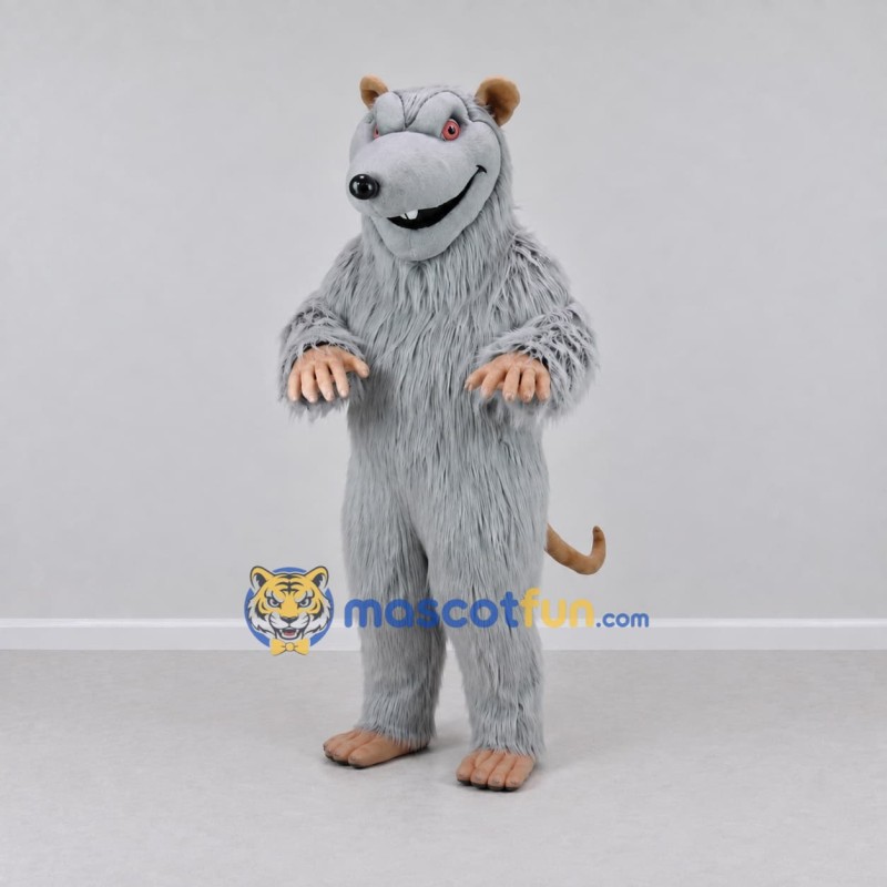 Custom Gray and Tan Rat Mascot Costume Adult Full Body Suit for School Events Custom Gray and Tan Rat Mascot Costume Adult Full Body Suit for School Events