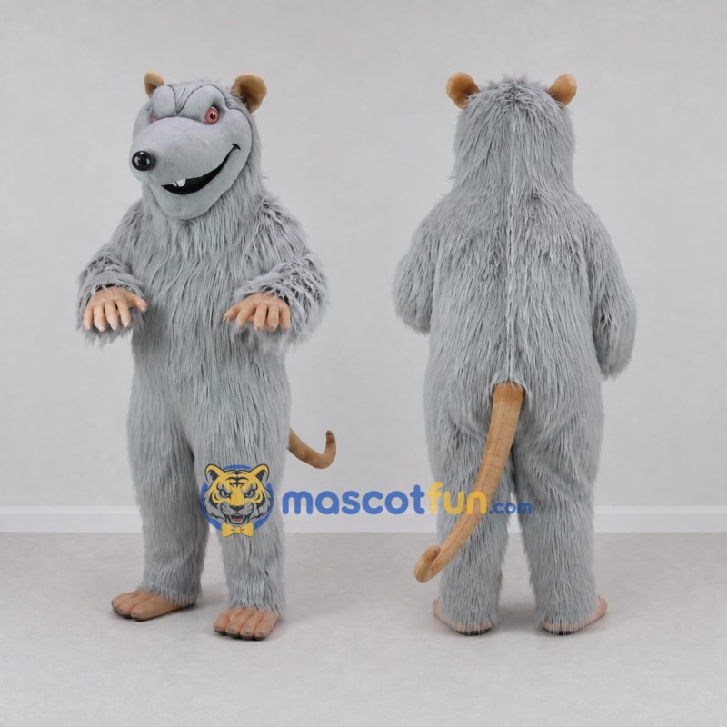 Custom Gray and Tan Rat Mascot Costume Adult Full Body Suit for School Events Custom Gray and Tan Rat Mascot Costume Adult Full Body Suit for School Events