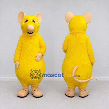 Custom Yellow and Tan Mouse Mascot Costume Adult Full Body Suit for School Events