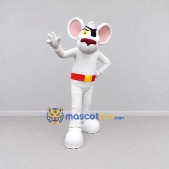 Custom White and Red Superhero Mouse Mascot Costume Adult Full Body Suit for Theme Parties Custom White and Red Superhero Mouse Mascot Costume Adult Full Body Suit for Theme Parties