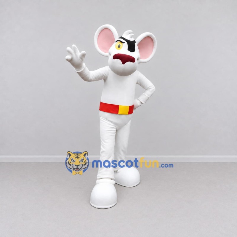Custom White and Red Superhero Mouse Mascot Costume Adult Full Body Suit for Theme Parties Custom White and Red Superhero Mouse Mascot Costume Adult Full Body Suit for Theme Parties