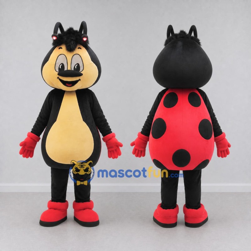 Custom Red Black and Yellow Ladybug Mascot Costume Adult Full Body Suit for Garden Events Custom Red Black and Yellow Ladybug Mascot Costume Adult Full Body Suit for Garden Events