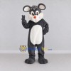 Custom Dark Gray and White Mouse Mascot Costume Adult Full Body Suit for School Events