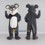 Custom Dark Gray and White Mouse Mascot Costume Adult Full Body Suit for School Events