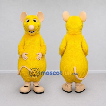 Custom Yellow and Tan Mouse Mascot Costume Adult Full Body Suit for School Events