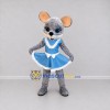 Custom Gray and Blue Mouse in Dress Mascot Costume Adult Full Body Suit for School Events Custom Gray and Blue Mouse in Dress Mascot Costume Adult Full Body Suit for School Events