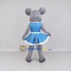 Custom Gray and Blue Mouse in Dress Mascot Costume Adult Full Body Suit for School Events Custom Gray and Blue Mouse in Dress Mascot Costume Adult Full Body Suit for School Events