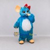 Custom Blue and White Mouse with Bow Mascot Costume Adult Full Body Suit for School Events Custom Blue and White Mouse with Bow Mascot Costume Adult Full Body Suit for School Events