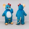 Custom Blue and White Mouse with Bow Mascot Costume Adult Full Body Suit for School Events Custom Blue and White Mouse with Bow Mascot Costume Adult Full Body Suit for School Events