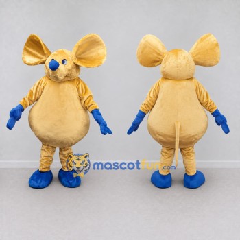 Custom Yellow and Blue Mouse Mascot Costume Adult Full Body Suit for School Events
