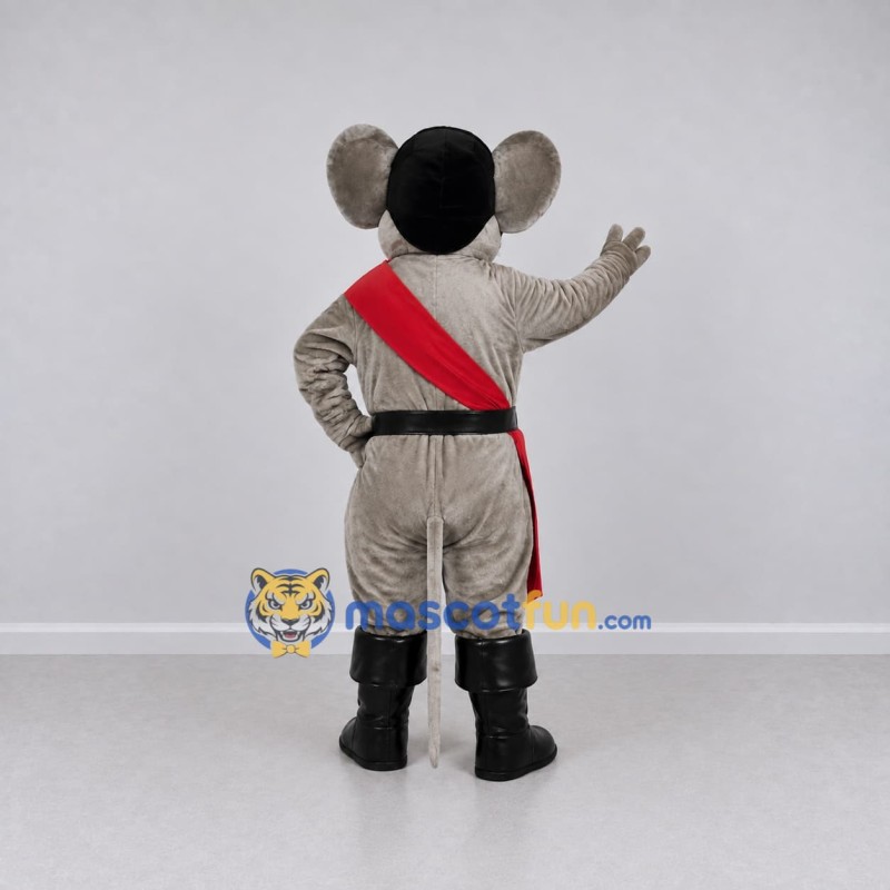 Custom Gray Black and Red Mouse Pirate Mascot Costume Adult Full Body Suit for Theme Parties Custom Gray Black and Red Mouse Pirate Mascot Costume Adult Full Body Suit for Theme Parties