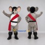 Custom Gray Black and Red Mouse Pirate Mascot Costume Adult Full Body Suit for Theme Parties