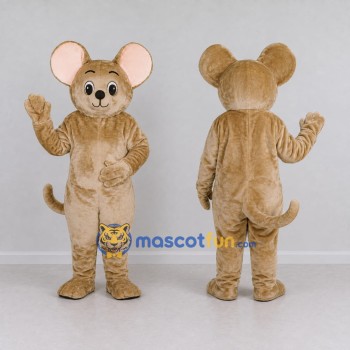 Custom Tan Mouse Mascot Costume Adult Full Body Suit for School Events