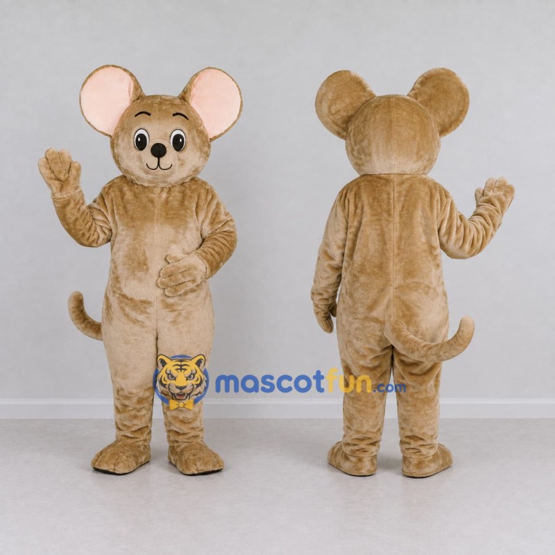 Custom Tan Mouse Mascot Costume Adult Full Body Suit for School Events Custom Tan Mouse Mascot Costume Adult Full Body Suit for School Events