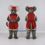 Custom Gray and Red Mouse in Dress Mascot Costume Adult Full Body Suit for School Events