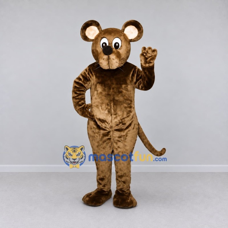 Custom Brown and Tan Mouse Mascot Costume Adult Full Body Suit for School Events Custom Brown and Tan Mouse Mascot Costume Adult Full Body Suit for School Events