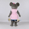 Custom Gray and Pink Mouse in Dress Mascot Costume Adult Full Body Suit for School Events Custom Gray and Pink Mouse in Dress Mascot Costume Adult Full Body Suit for School Events