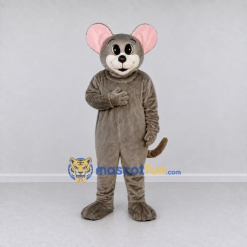 Custom Gray Brown and White Mouse Mascot Costume Adult Full Body Suit for School Events