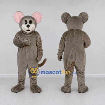 Custom Gray Brown and White Mouse Mascot Costume Adult Full Body Suit for School Events