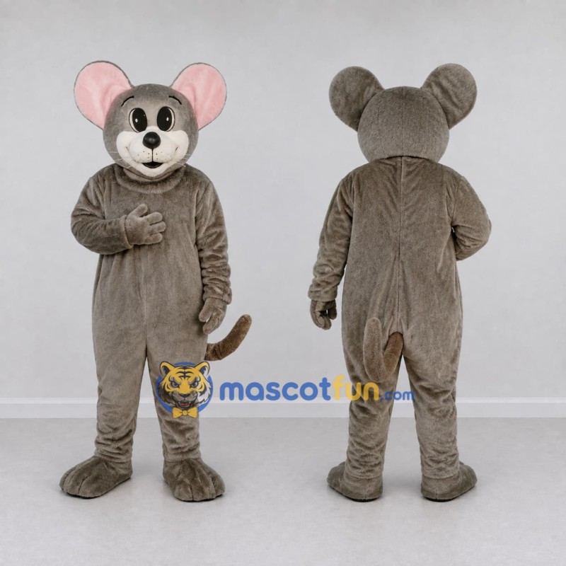 Custom Gray Brown and White Mouse Mascot Costume Adult Full Body Suit for School Events Custom Gray Brown and White Mouse Mascot Costume Adult Full Body Suit for School Events