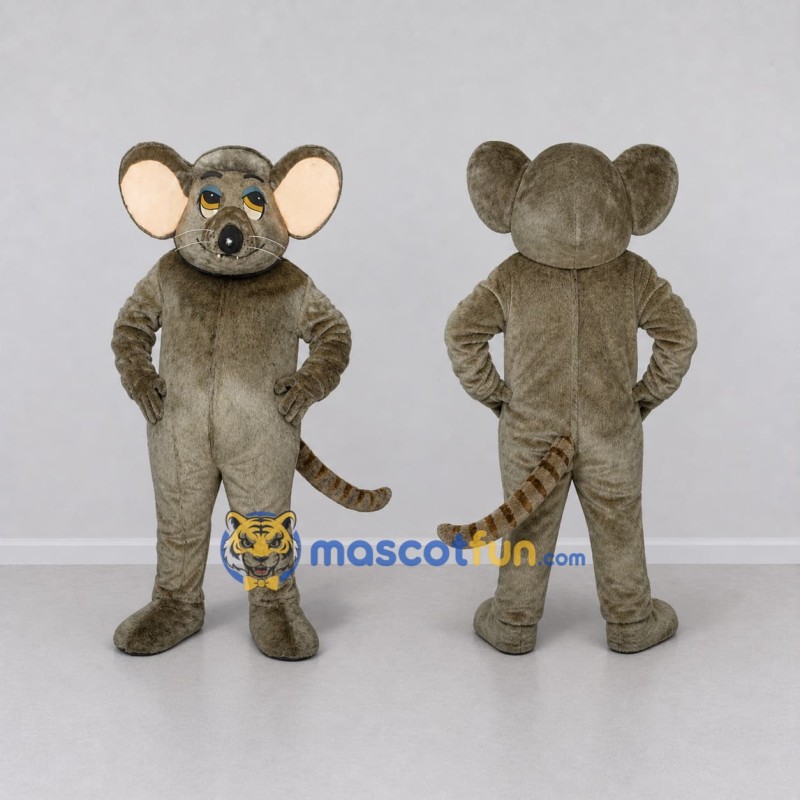 Custom Gray Brown and Cream Mouse Character Mascot Costume Adult Full Body Suit for School Events