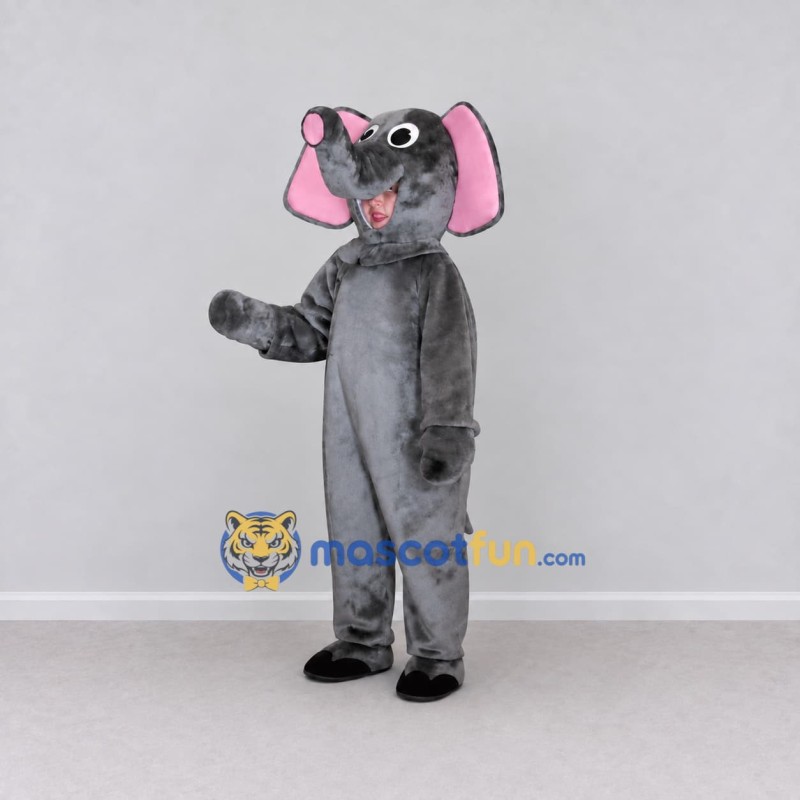 Custom Gray and Pink Elephant Mascot Costume Adult Full Body Suit for School Events Custom Gray and Pink Elephant Mascot Costume Adult Full Body Suit for School Events
