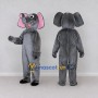 Custom Gray and Pink Elephant Mascot Costume Adult Full Body Suit for School Events