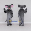 Custom Dark Gray and Pink Mouse Mascot Costume Adult Full Body Suit for School Events