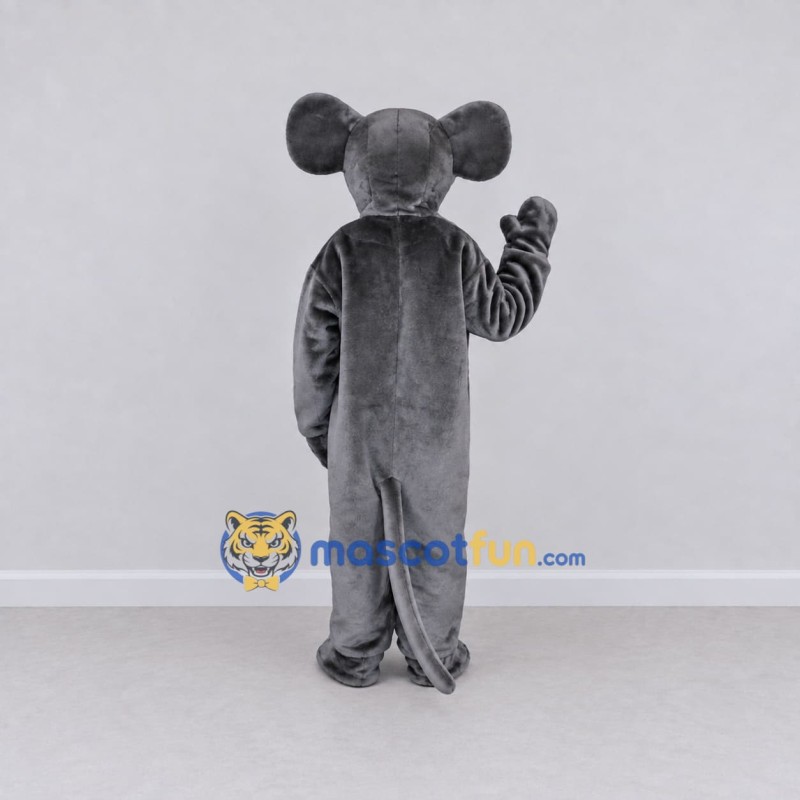 Custom Dark Gray and Pink Mouse Mascot Costume Adult Full Body Suit for School Events