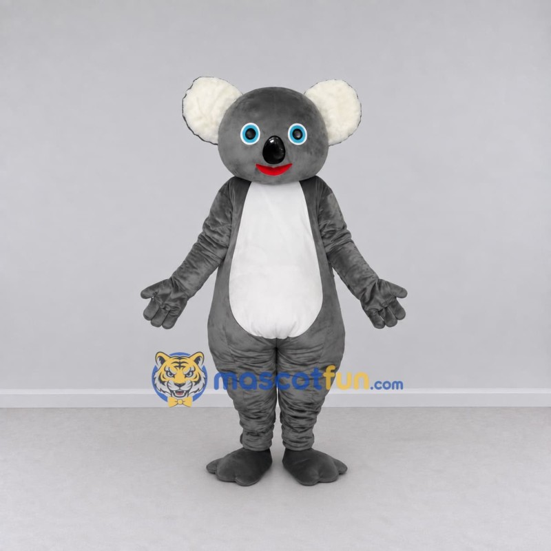 Custom Gray and White Koala Mascot Costume Adult Full Body Suit for Wildlife Events