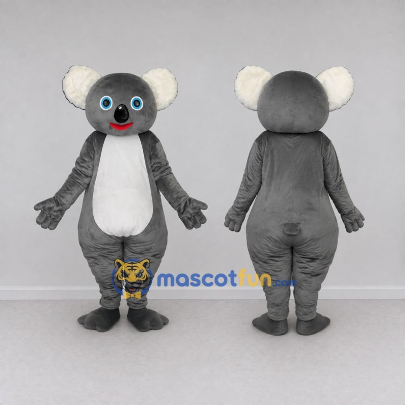 Custom Gray and White Koala Mascot Costume Adult Full Body Suit for Wildlife Events