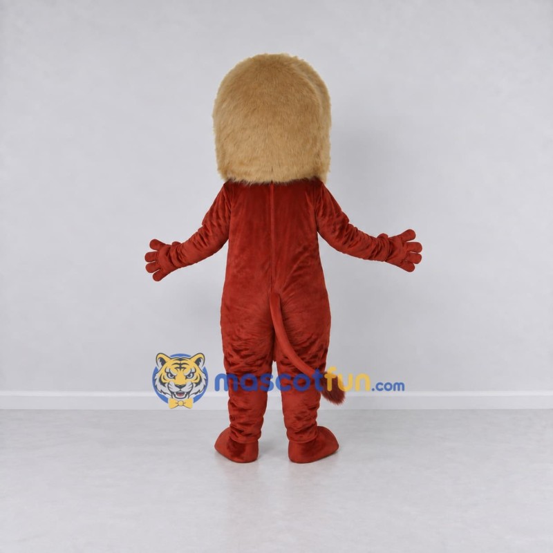 Custom Reddish Brown and Tan Lion Mascot Costume Adult Full Body Suit for School Events Custom Reddish Brown and Tan Lion Mascot Costume Adult Full Body Suit for School Events