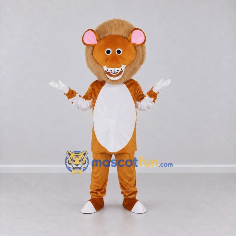 Custom Orange Tan and White Lion Mascot Costume Adult Full Body Suit for School Events Custom Orange Tan and White Lion Mascot Costume Adult Full Body Suit for School Events