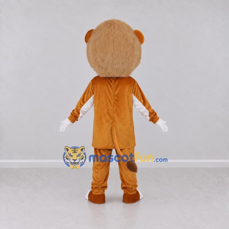 Custom Orange Tan and White Lion Mascot Costume Adult Full Body Suit for School Events Custom Orange Tan and White Lion Mascot Costume Adult Full Body Suit for School Events