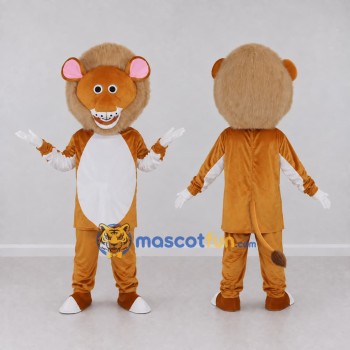 Custom Orange Tan and White Lion Mascot Costume Adult Full Body Suit for School Events